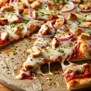 Kawałek pizzy z kurczakiem