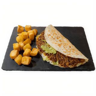 Quesadilla de ternera con frijoles