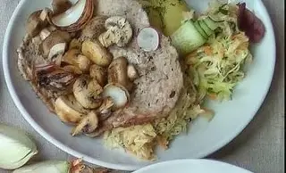 Schab saute z pieczarkami