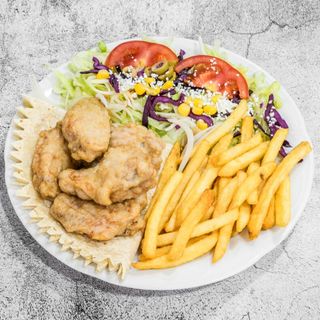 Menú plato de alitas de pollo (5 uds.)