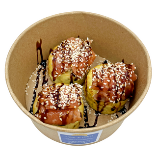 Солоні сирники з Філадельфією, лососем та овочами