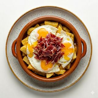 Huevos Rotos Con Jamón (Ración)