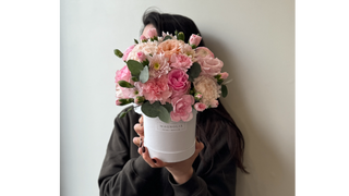 Flowerbox w odcieniach pudrowego różu