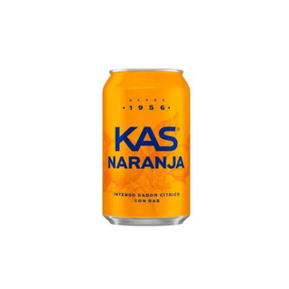 KAS Naranja Zero Refresco con gas sabor Naranja sin Azúcar Lata 330ml