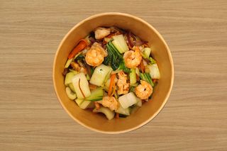 Gamberi con verdure miste - 虾仁蔬菜