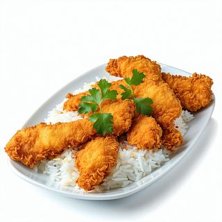 Pollo Rebozado Con Arroz