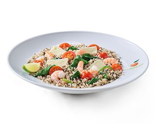 Salada de camarão e brie