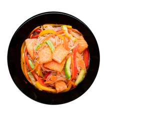Фунчоза з лососем та тунцем (350g)