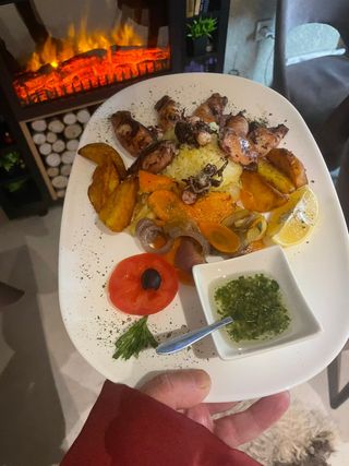 Lignje sa žara sa prilogom