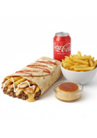 Tacos L, Frites,  Boisson, Flan