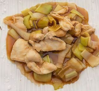 Pollo con Porri alla Piastra