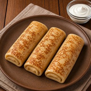 Млинці з куркою, грибами та сметаною (240/30г)