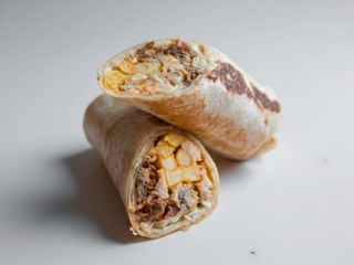 2x Chicken roll, 1x loaded fries, 2 soka