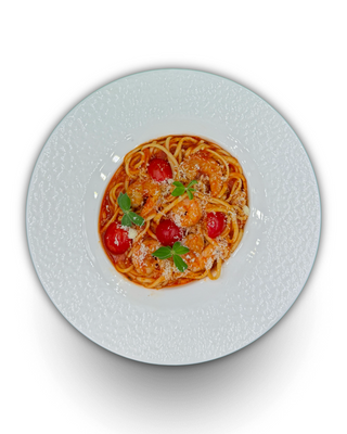 Лингвини с креветками (томатный соус / сливочный соус) (450г)