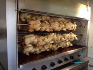 pollo + patatas + pimientos