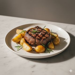Filetto di scottona alla griglia con patate novelle