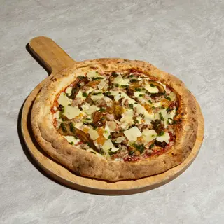Pizza longaniza e funghi