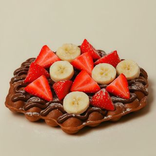 Waffle Hanoi - morango, banana e Nutella