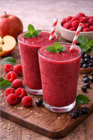 Smoothie owocowe malina-jabłko-czarna porzeczka