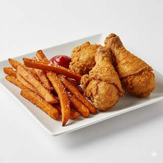Fried Sweet Potato and Chicken