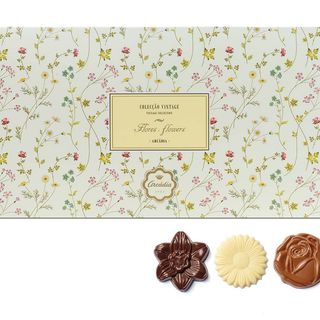 Coleção Flores Vintage Chocolate Leite / Negro / Branco