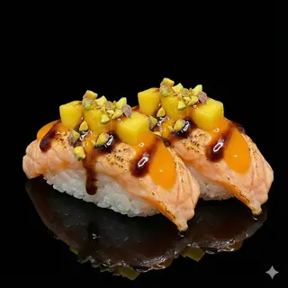 Nigiri Sake flambé