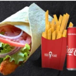 НОВО - Crispy Wrap + картофки + кола (330мл)