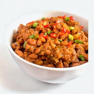 Porridge Beans, Plantain And Fried Fish