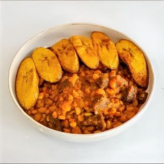 Porridge Beans And Fried Plantain