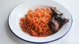 Jollof Rice + 1 Goat Meat