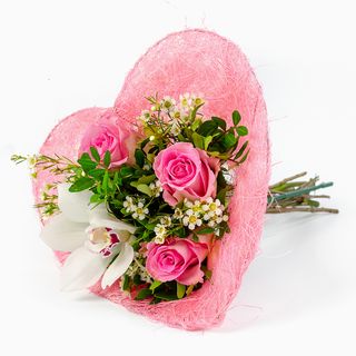 Bouquet Coração (Cor-de-Rosa)