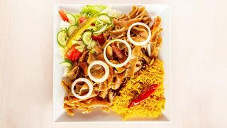 Zestaw Kebab na talerzu z ryżem + Pepsi Zero Cukru 0,5l