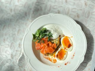 Оладки з цвітної капусти та дайкону з лососем (290g)