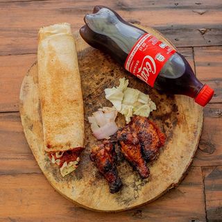 Suya shawarma + a side + drink