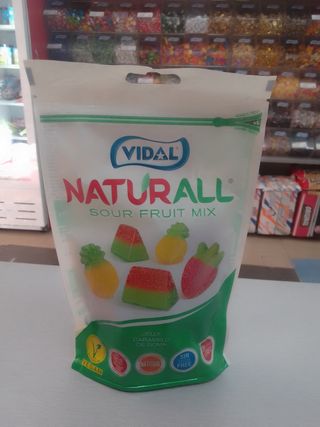 Bolsa vidal natural sour fruit mix, sin gluten, veganas