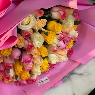 Акция! 101 роза микс