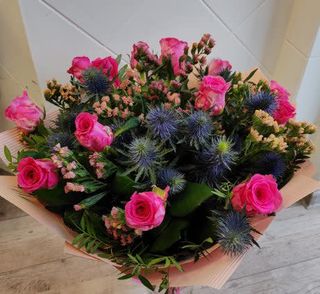 Bukiet z różowych róż