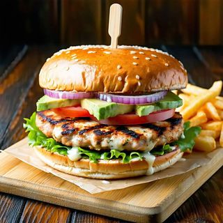 Chicken Burger with Fries