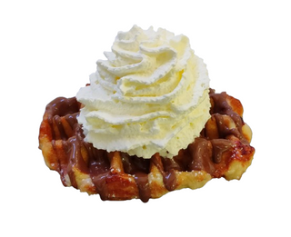 Gofres con chocolate caliente y nata