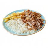 Menú plato kebab con arroz