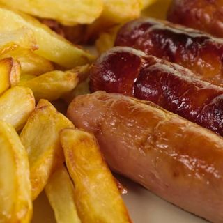 Chips and sausages 