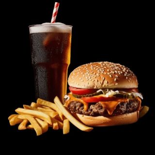 Menù 120 g cheeseburger con fritto e bevanda