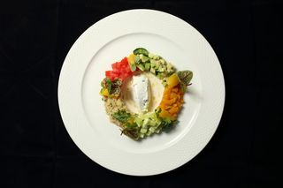 Salata Rainbow cu avocado, legume, chinua si all-i-oli de portocala