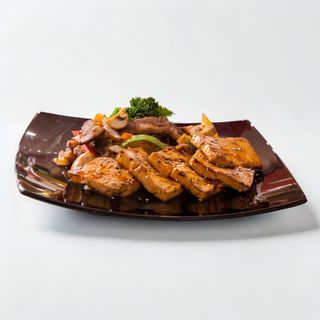 Жареное тофу с курицей