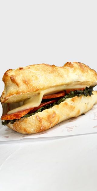 Панини с курицей и американским сырным соусом 