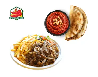 Talerz kebab z samym mięsem premium + Muhammara z Pitą
