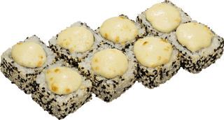 გამომცხვარი კრევეტის როლი ორმაგი ყველის სოუსით