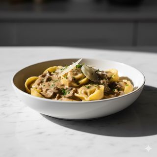Tortellini alla crema di funghi porcini