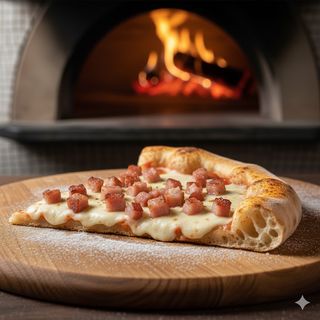 Scamorza e pancetta arrotolata al trancio