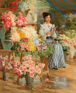 Cartão-postal A Florista